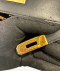 sac Hermès Kelly 28 cuir Box noir vintage 1991