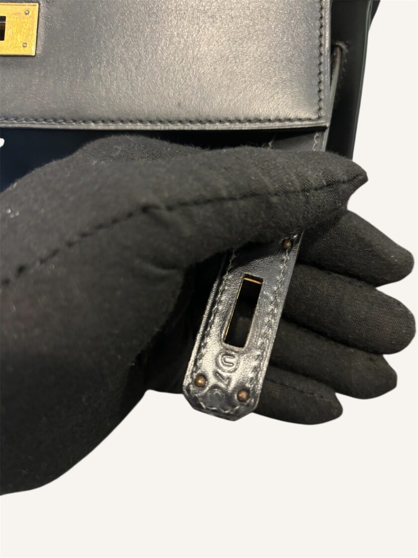Sac Hermès Kelly 28 box noir – Image 6