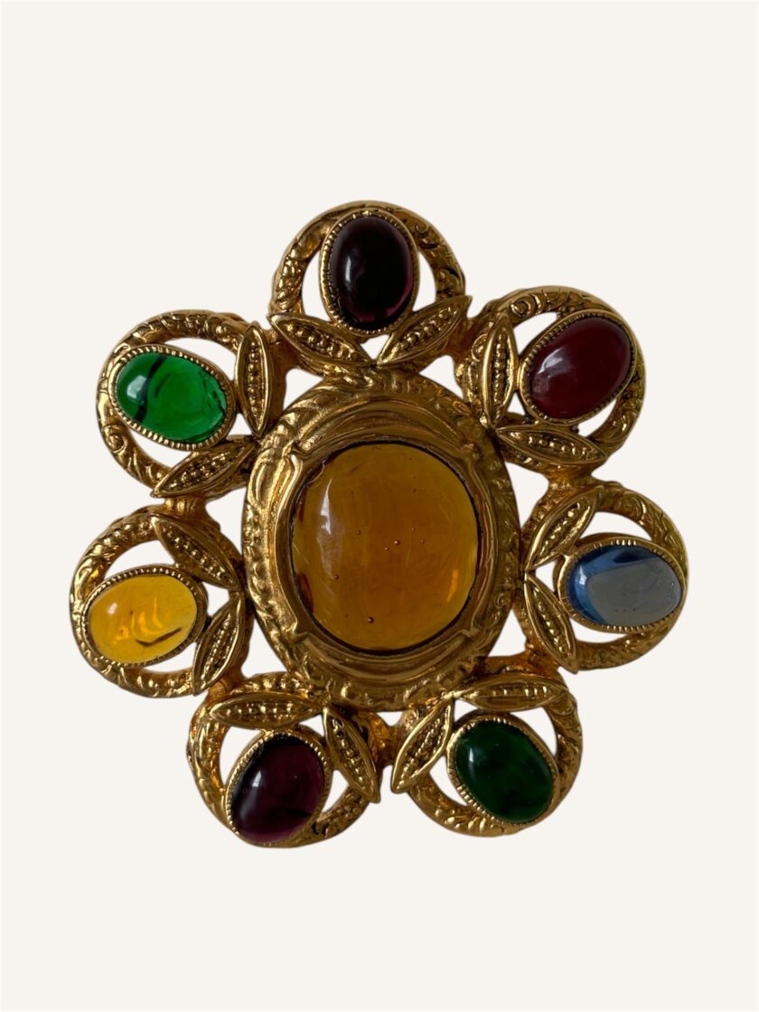 broche Chanel Gripoix pétale 1996 convertible collier