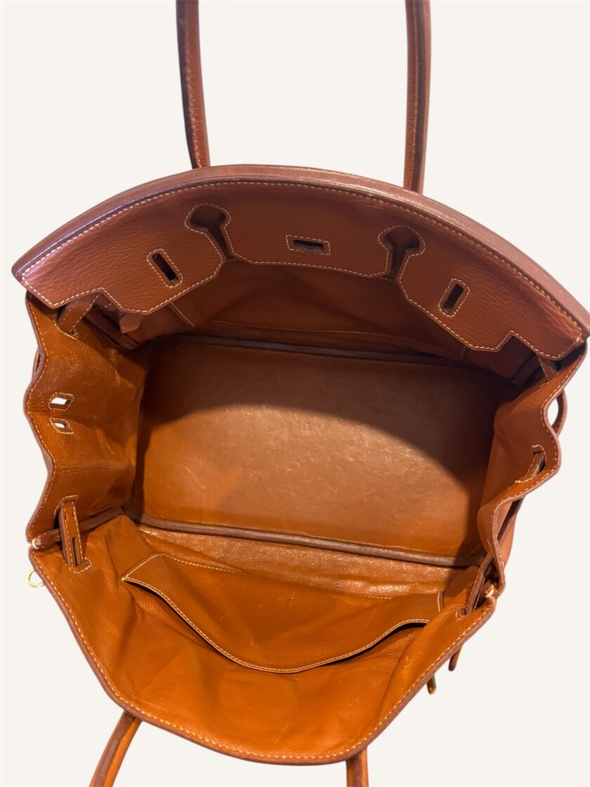 sac Hermès Birkin 30 cuir Fjord gold finitions or
