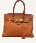 sac Hermès Birkin 30 cuir Fjord gold finitions or