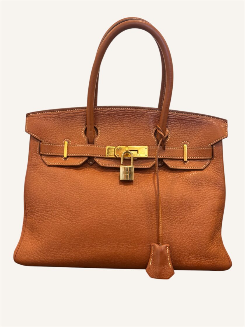 sac Hermès Birkin 30 cuir Fjord gold finitions or