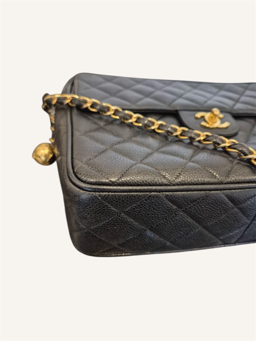 sac Chanel camera cuir caviar noir doré vintage