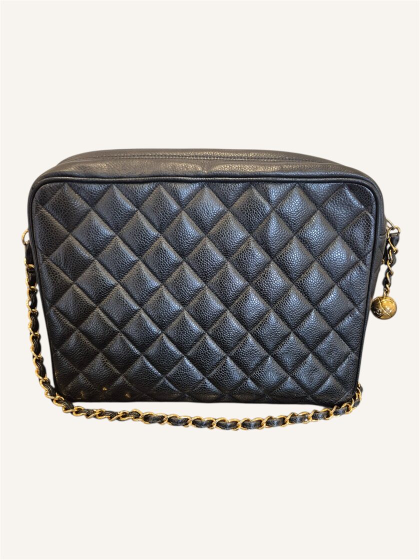 Sac Chanel Camera cuir caviar noir – Image 6