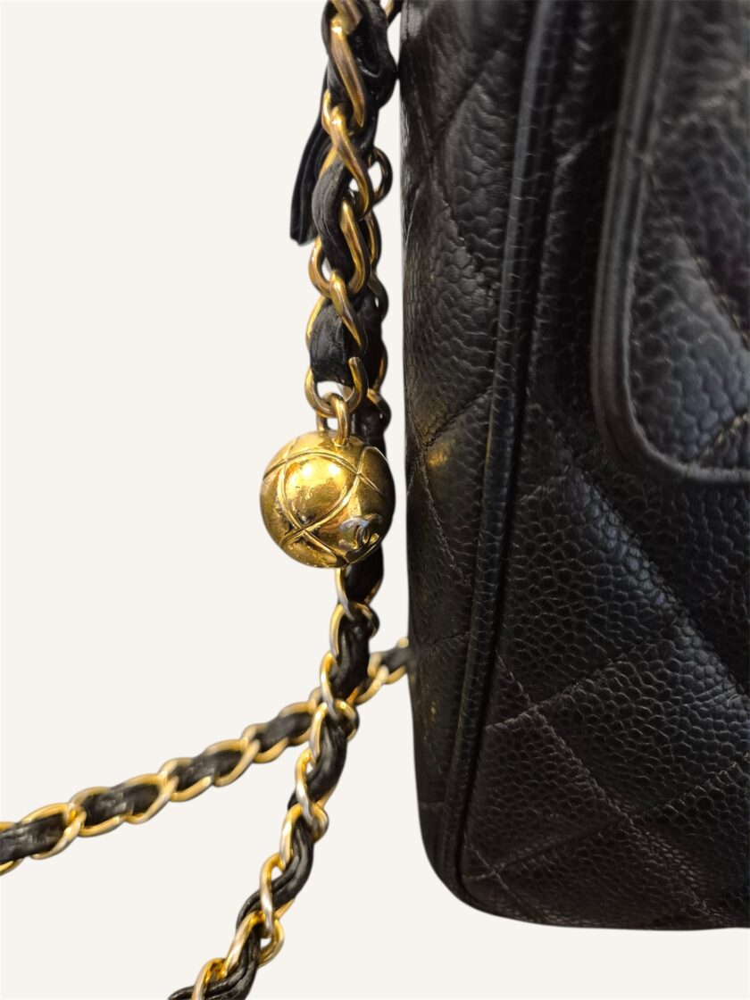 Sac Chanel Camera cuir caviar noir – Image 5