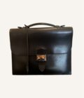 sac à dépêches Hermès 27 cuir box noir palladium