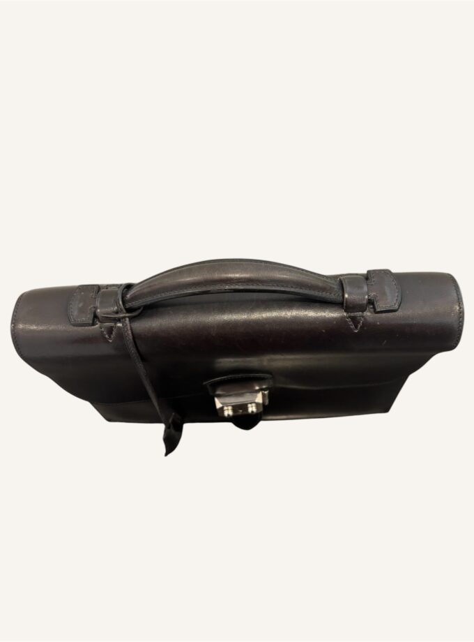 Sac à dépêches Hermès Petit 27 cuir box noir