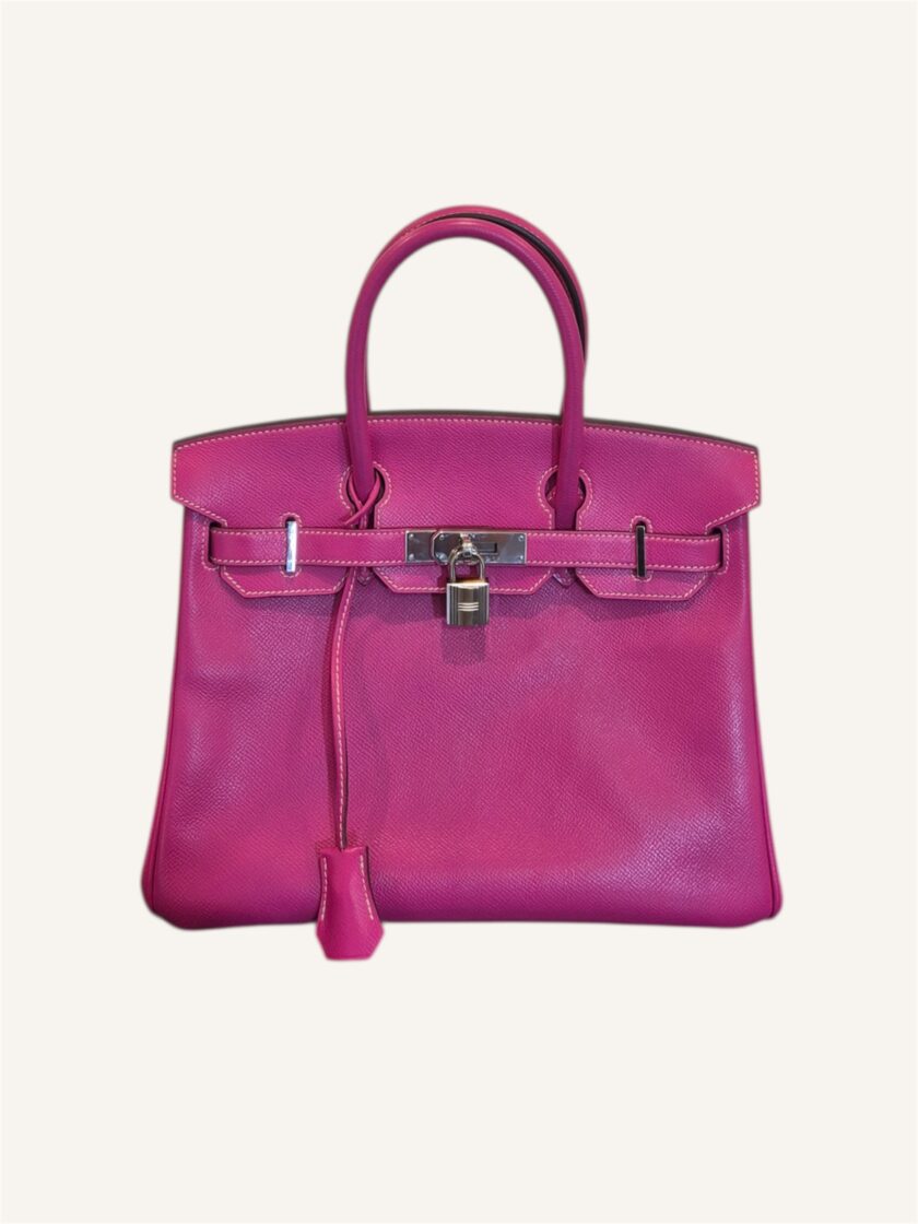 sac Hermès Birkin 30 cuir Epsom rose Tyrian rouge Rubis