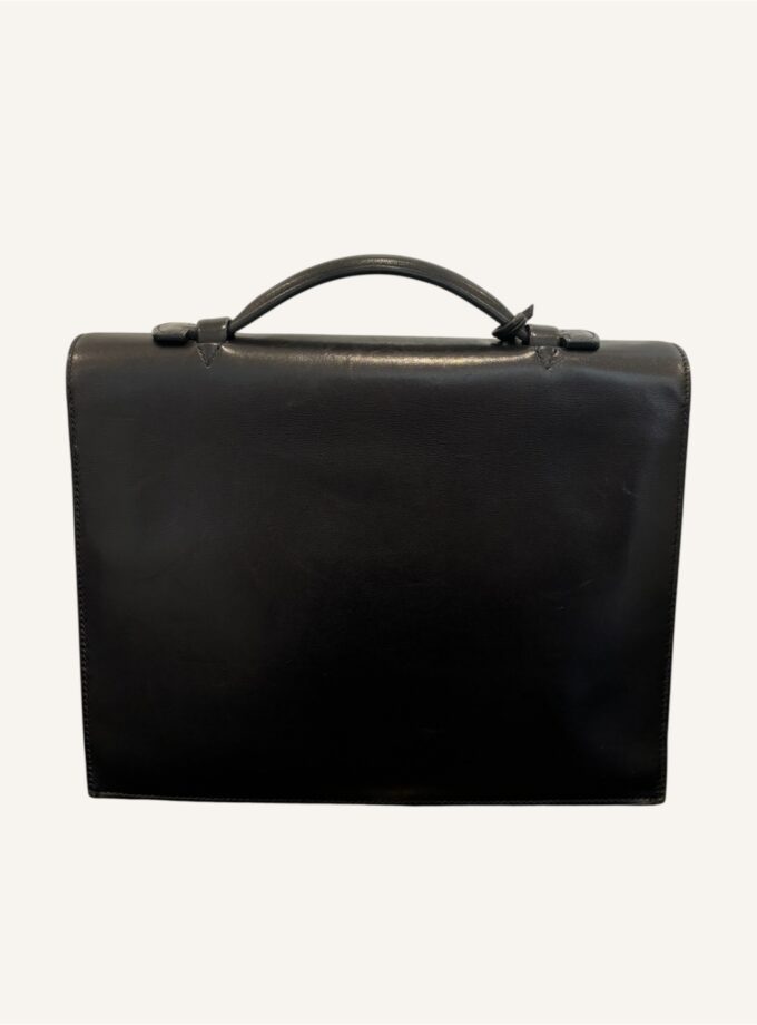 Sac à dépêches Hermès Petit 27 cuir box noir