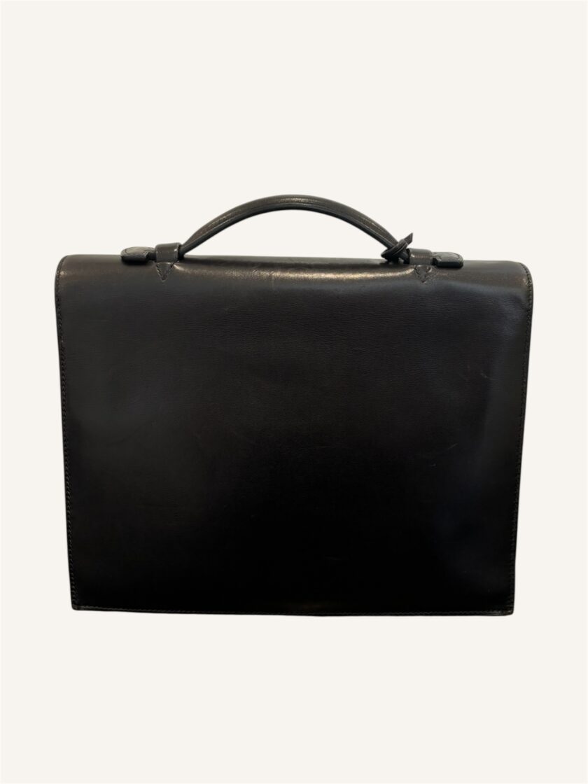 Sac à dépêches Hermès Petit 27 cuir box noir – Image 12