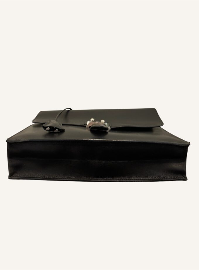 Sac à dépêches Hermès Petit 27 cuir box noir