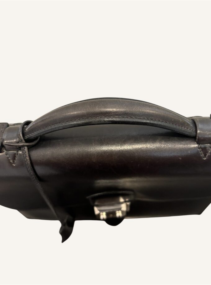 Sac à dépêches Hermès Petit 27 cuir box noir