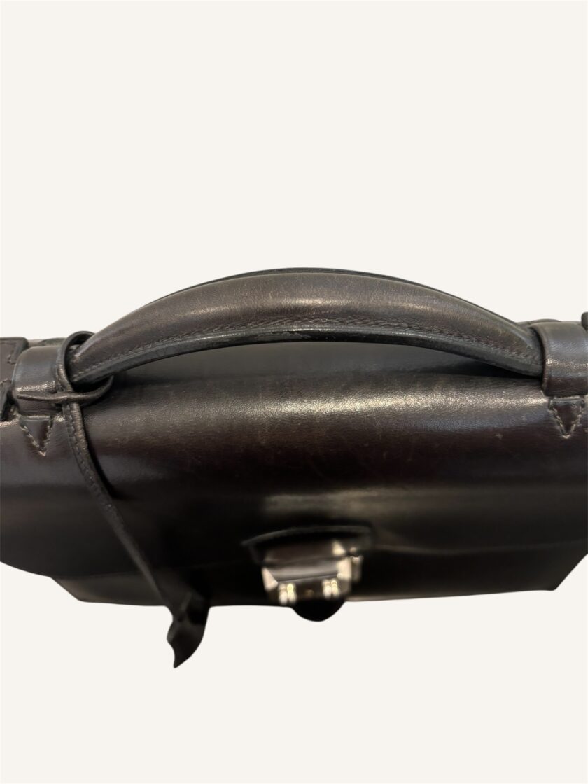 Sac à dépêches Hermès Petit 27 cuir box noir – Image 8
