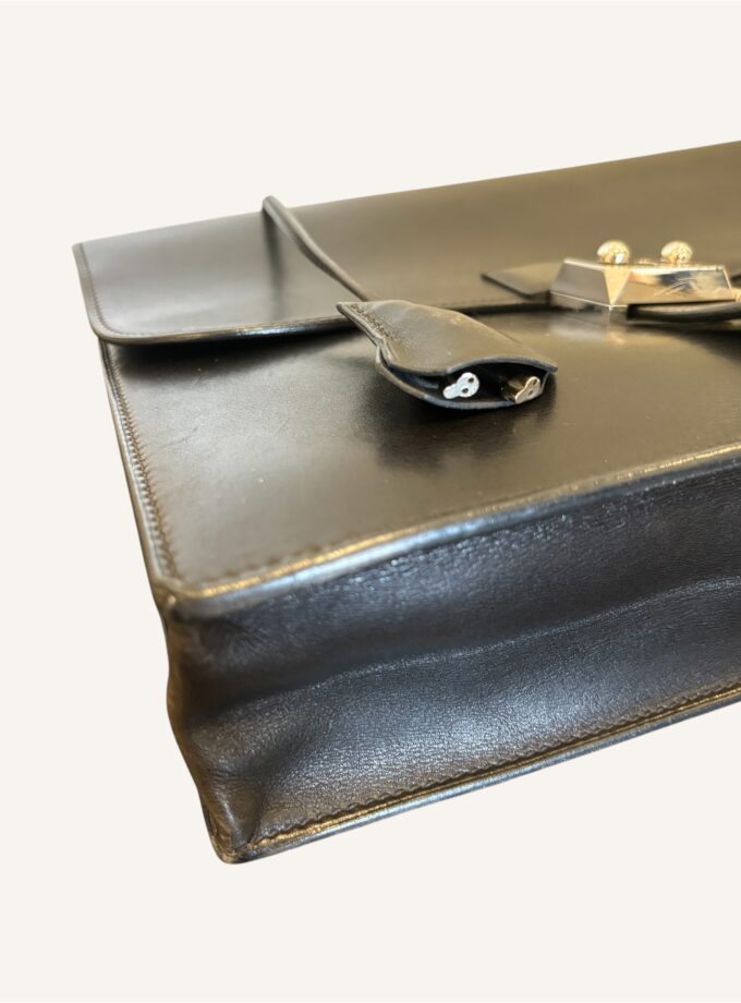 Sac à dépêches Hermès Petit 27 cuir box noir