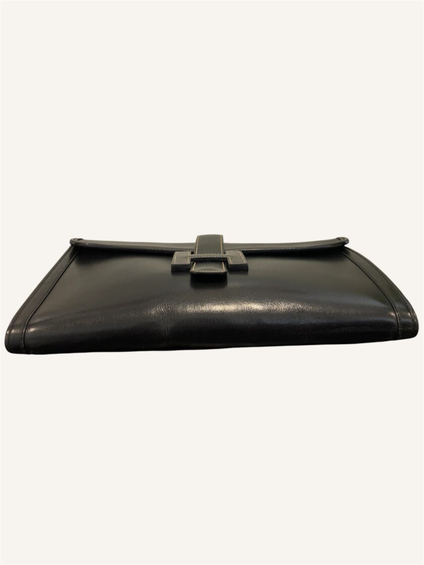 pochette Hermès Jige PM cuir box noir vintage