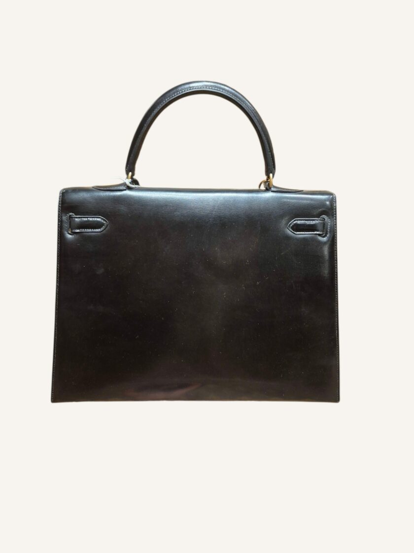 sac Hermès Kelly Sellier 35 cuir Box noir vintage 1960