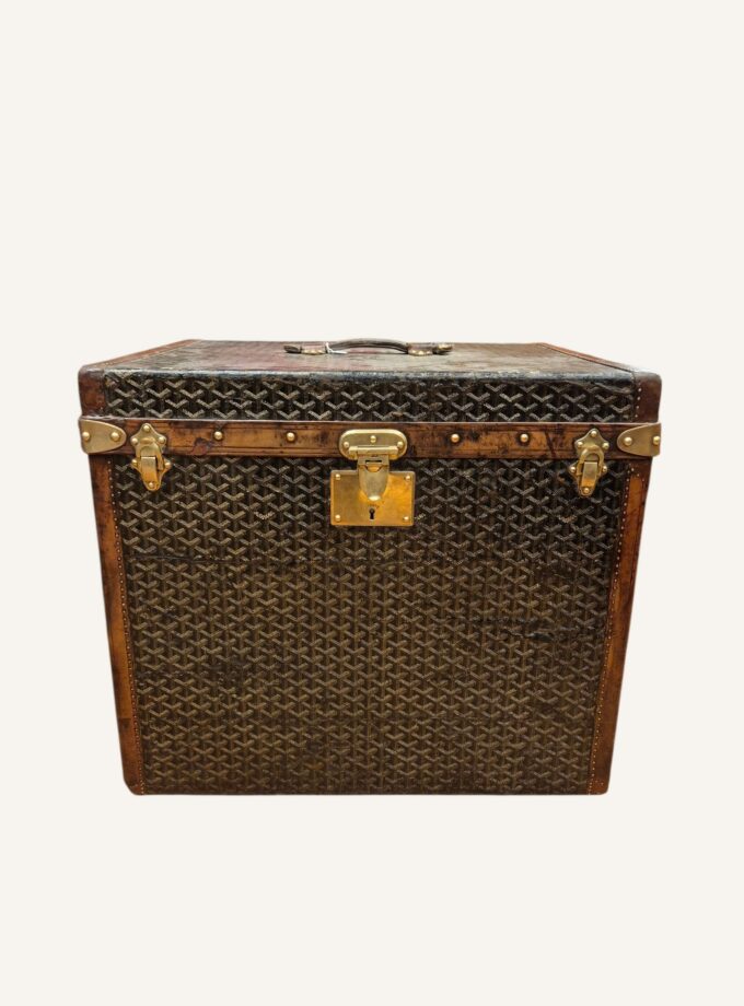 malle Goyard à chapeaux vintage toile Goyardine années 1920