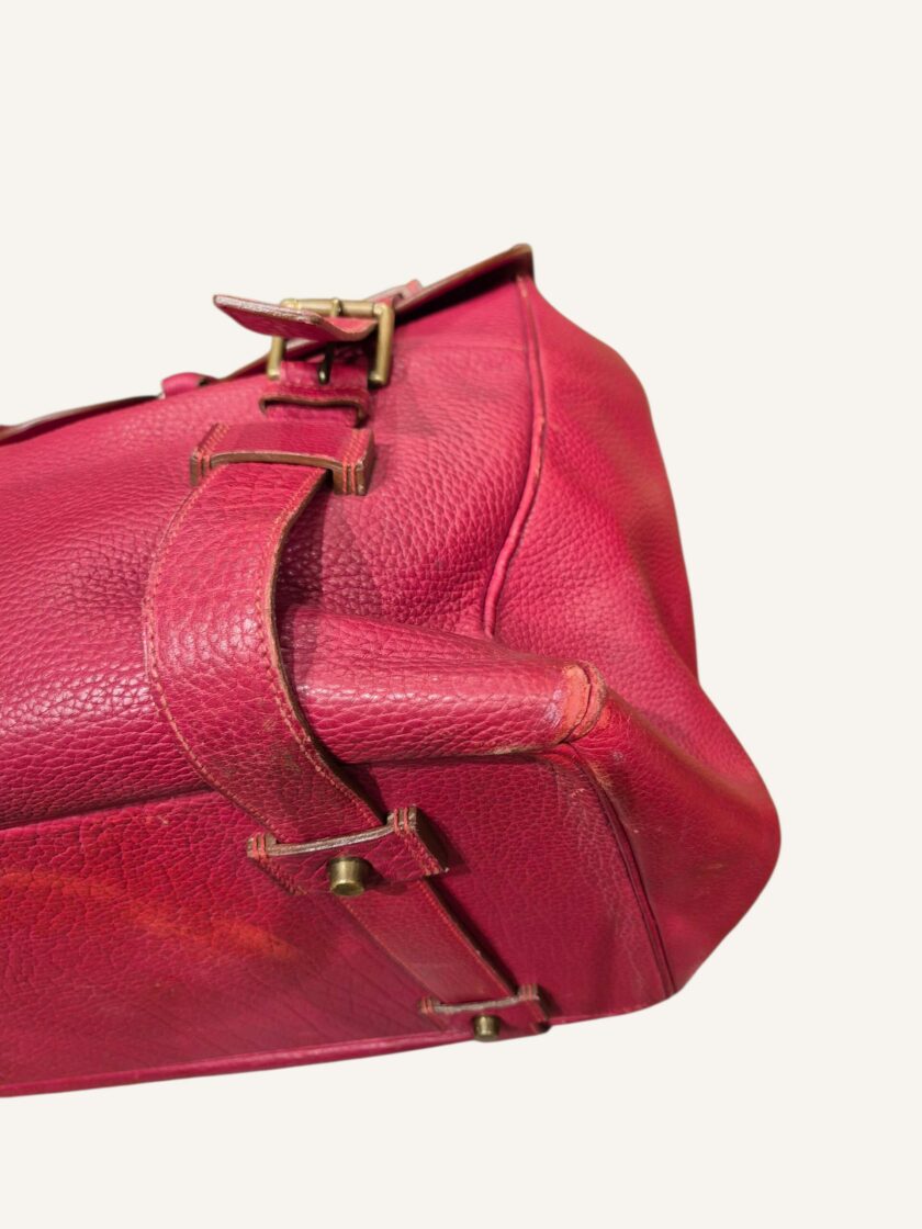 sac Hermès Drag de voyage cuir Ardennes rouge vintage