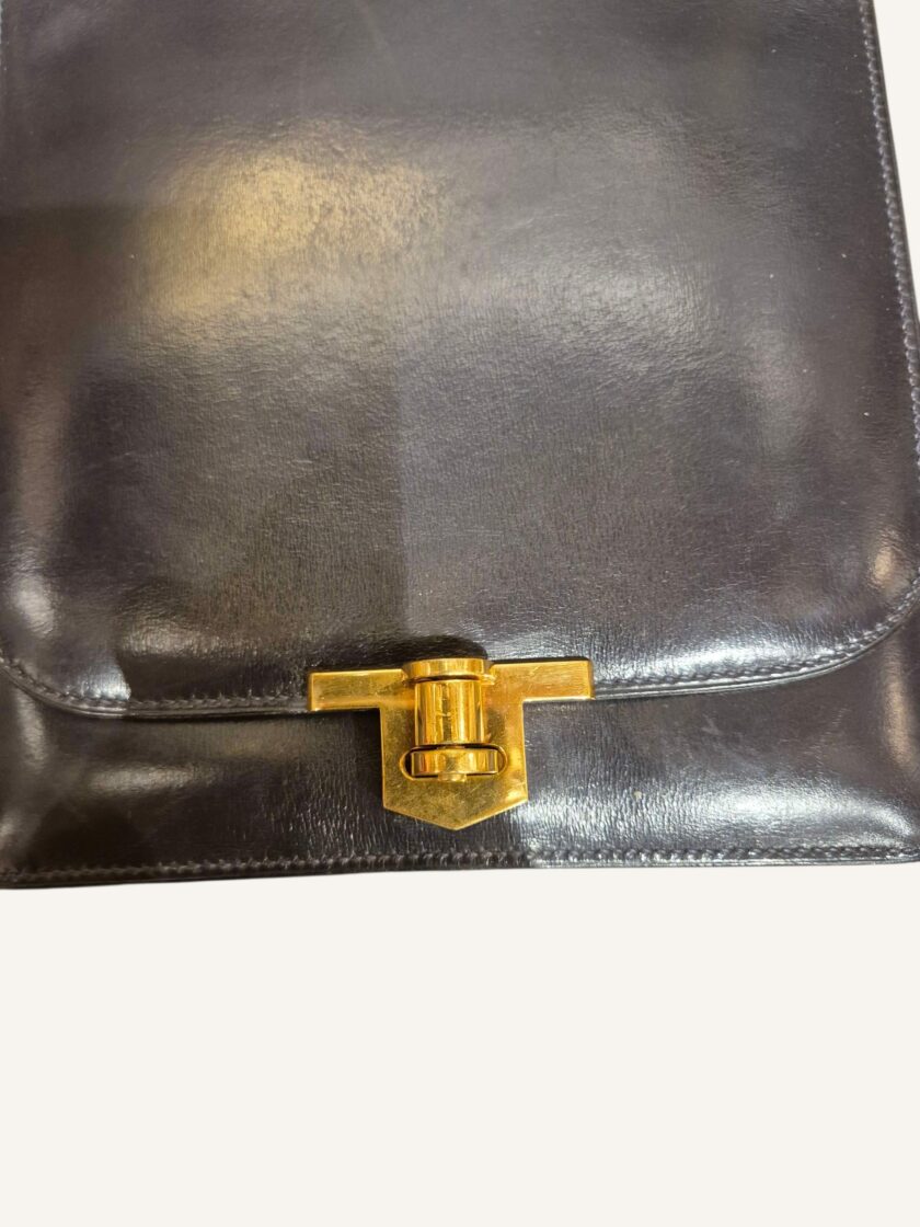 sac Hermès Chantilly vintage cuir box bleu marine années 60