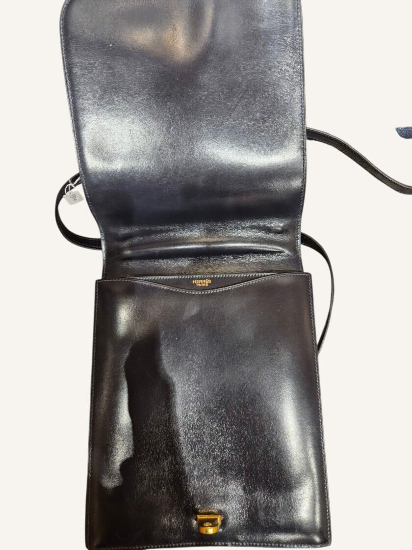 sac Hermès Chantilly vintage cuir box bleu marine années 60