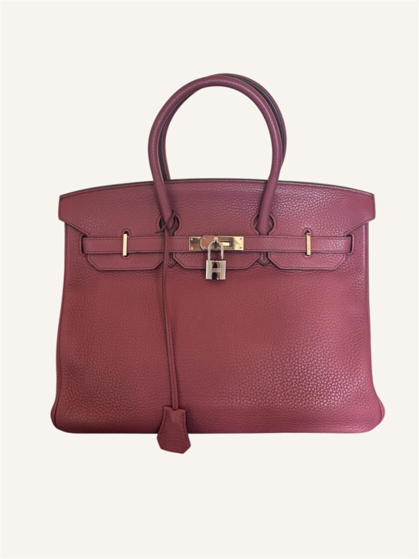 sac Hermès Birkin 35 cuir Clémence bois de rose 2011
