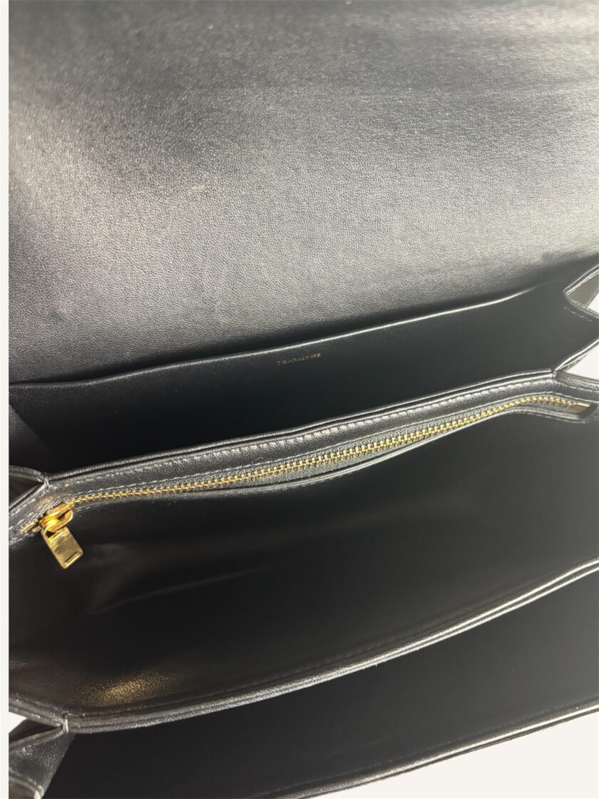 sac Céline Triomphe medium cuir Box noir or