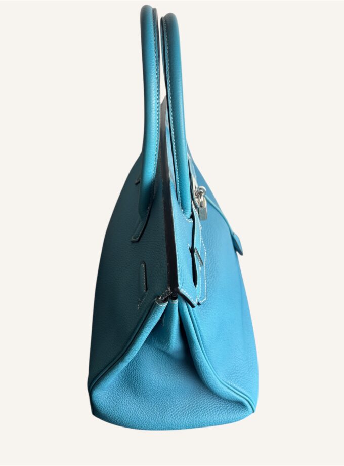 Sac Hermès Birkin 35 Togo bleu jean