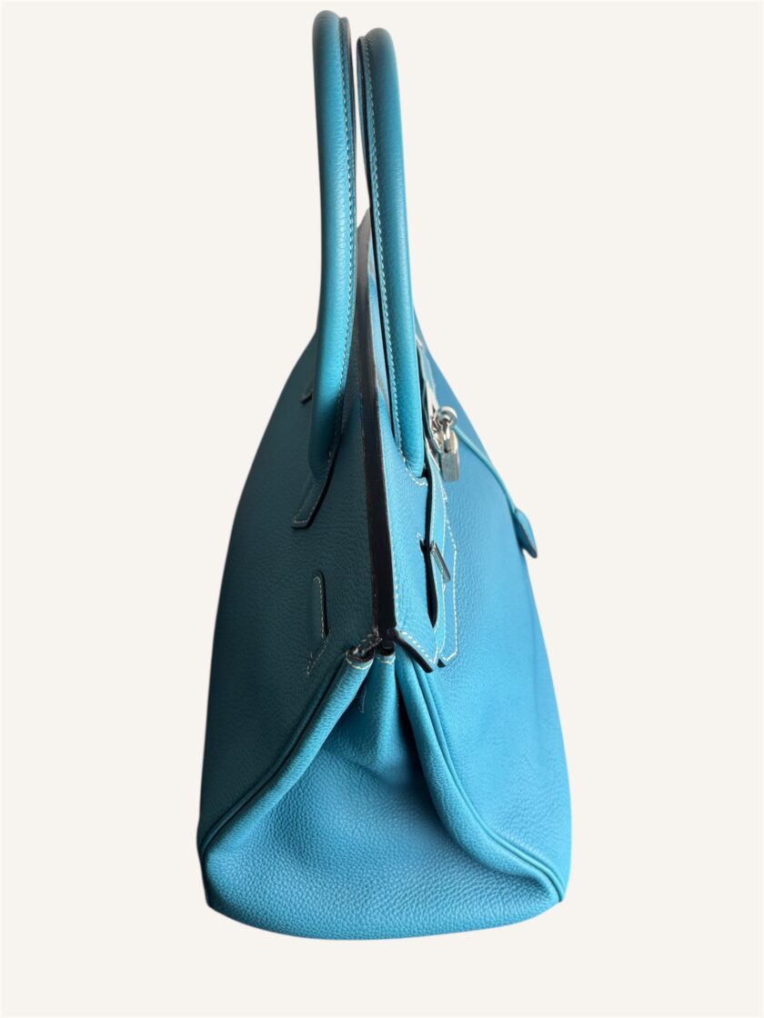 Sac Hermès Birkin 35 Togo bleu jean – Image 8