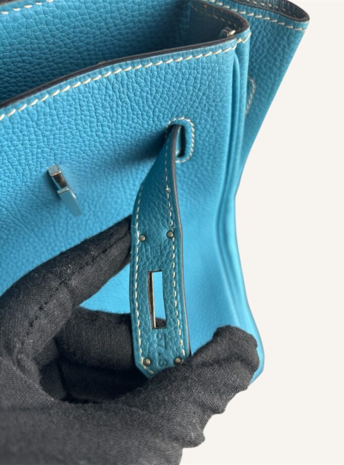 Sac Hermès Birkin 35 Togo bleu jean