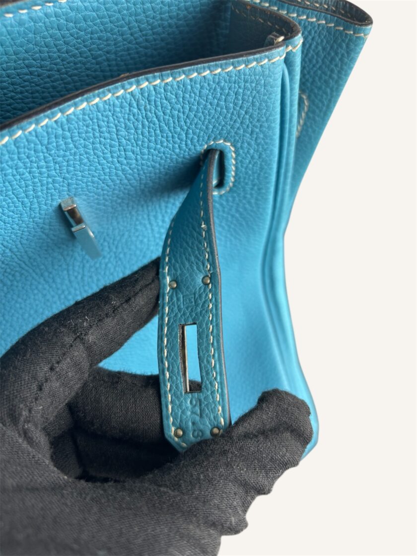 Sac Hermès Birkin 35 Togo bleu jean – Image 5