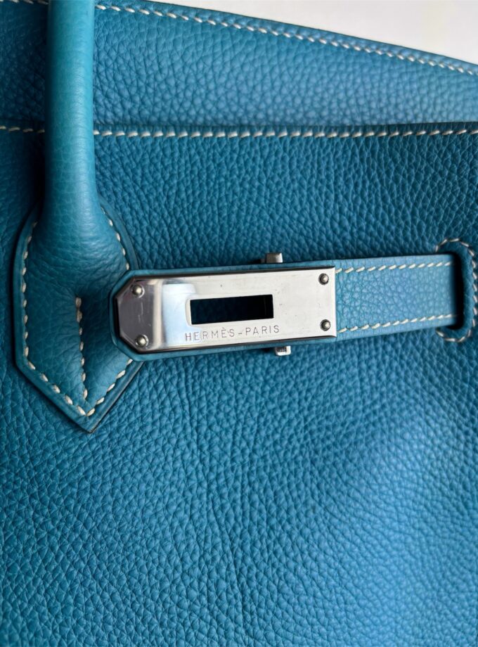Sac Hermès Birkin 35 Togo bleu jean