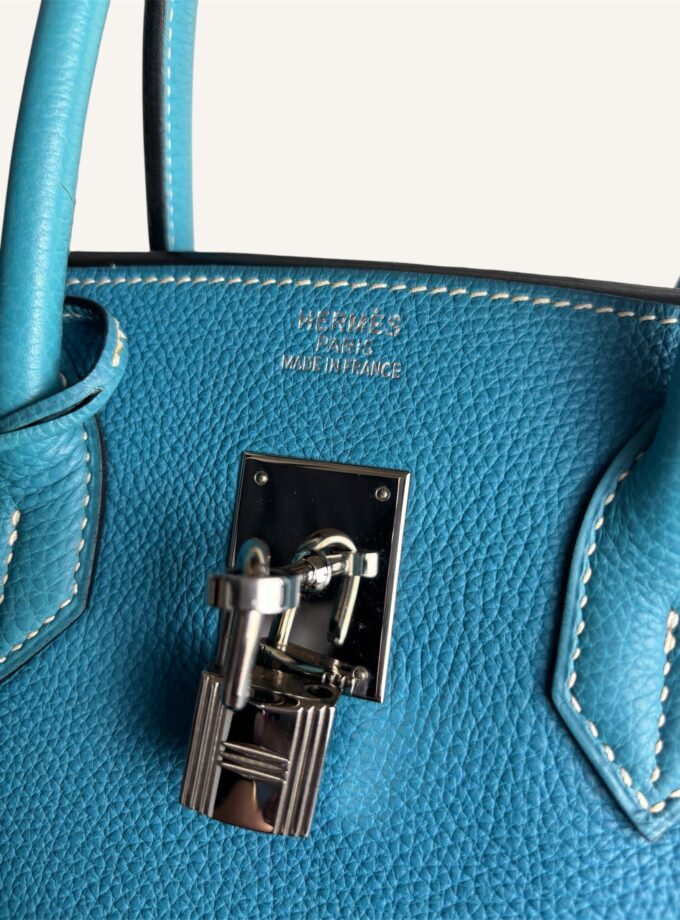 Sac Hermès Birkin 35 Togo bleu jean