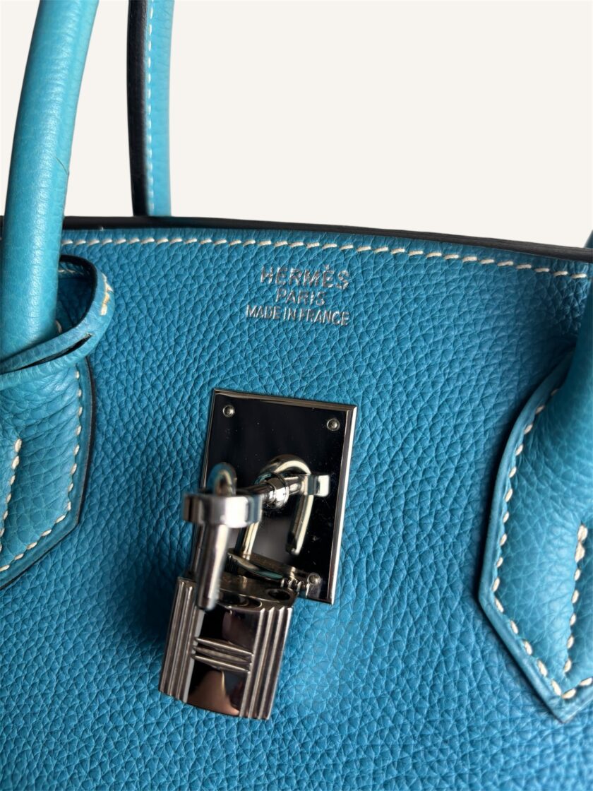 Sac Hermès Birkin 35 Togo bleu jean – Image 3