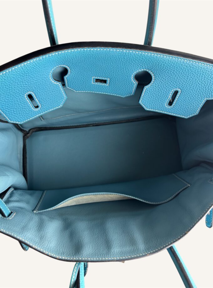 Sac Hermès Birkin 35 Togo bleu jean