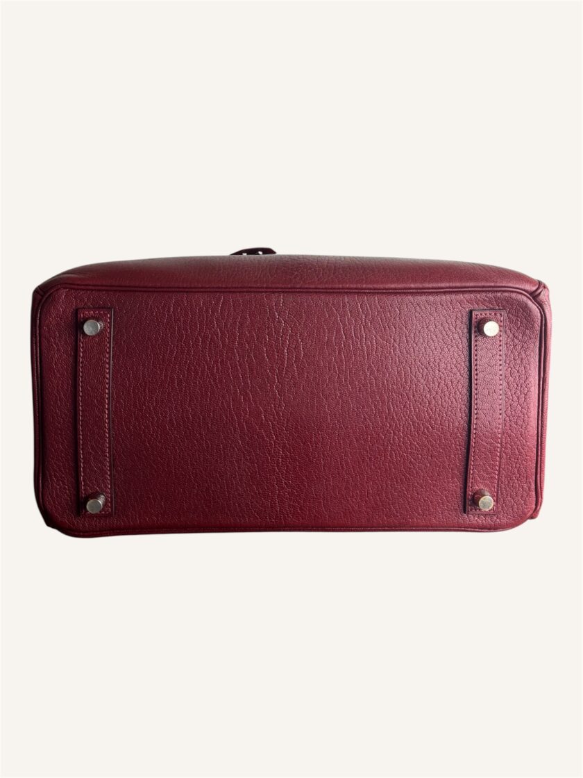 sac Hermès HAC 32 cuir chèvre rouge H argent brossé
