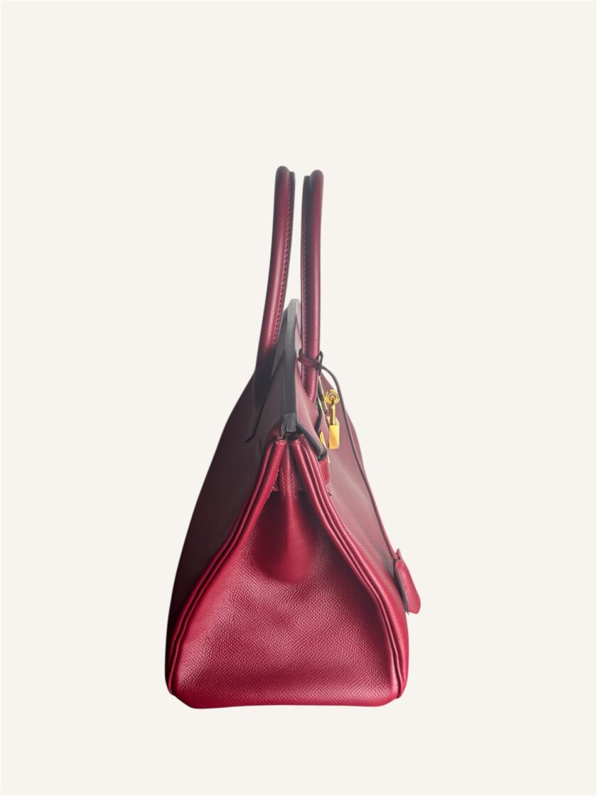 sac Hermès Birkin 30 cuir Epsom rouge grenat or 2016