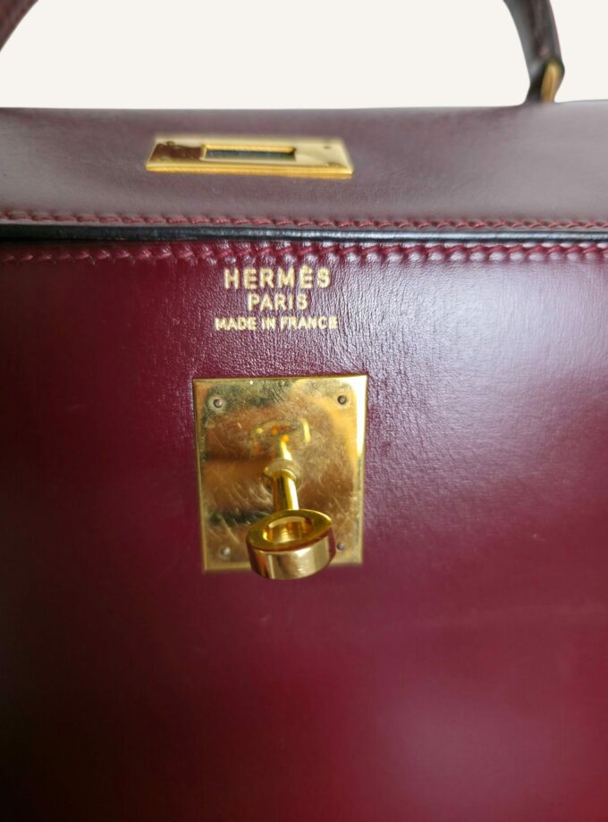 Hermès Kelly 35 red box leather bag H