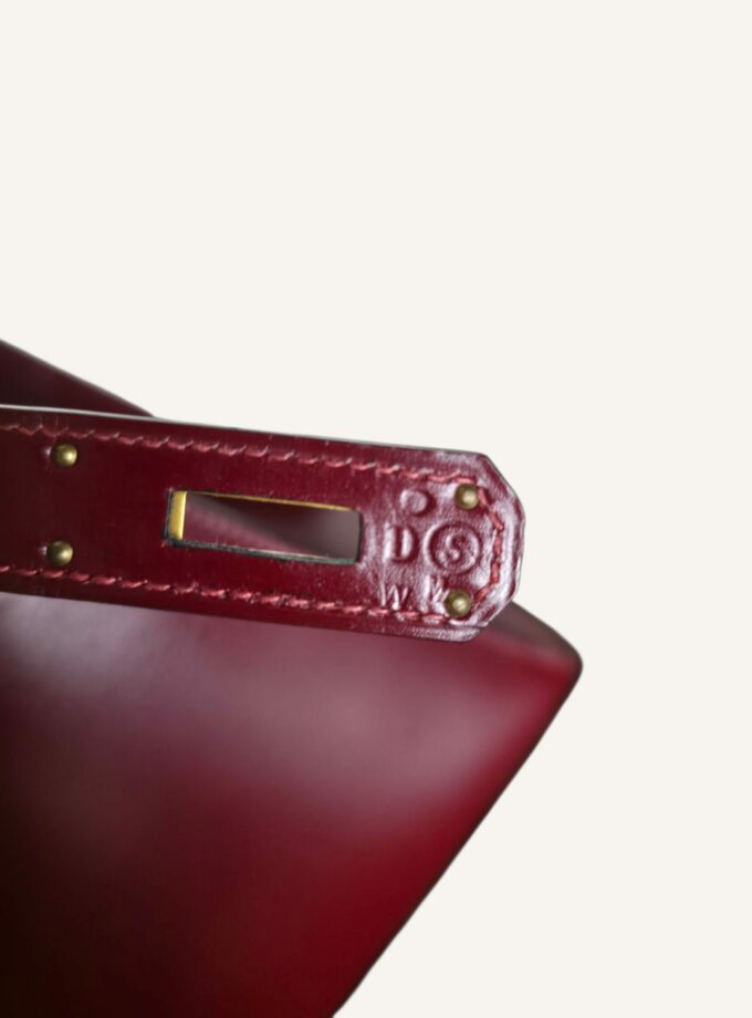 Hermès Kelly 35 red box leather bag H