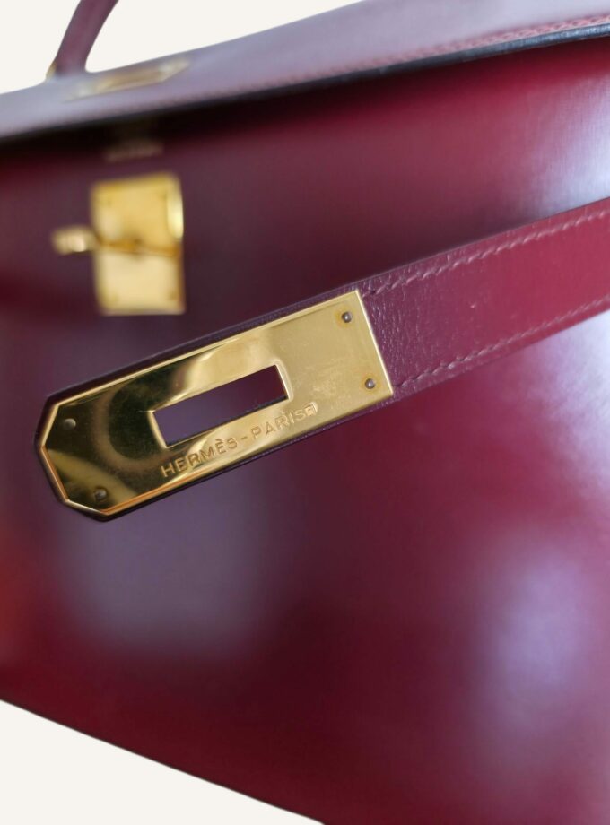 Hermès Kelly 35 red box leather bag H