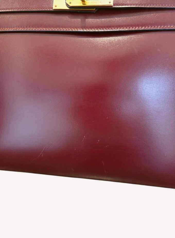 Hermès Kelly 35 red box leather bag H