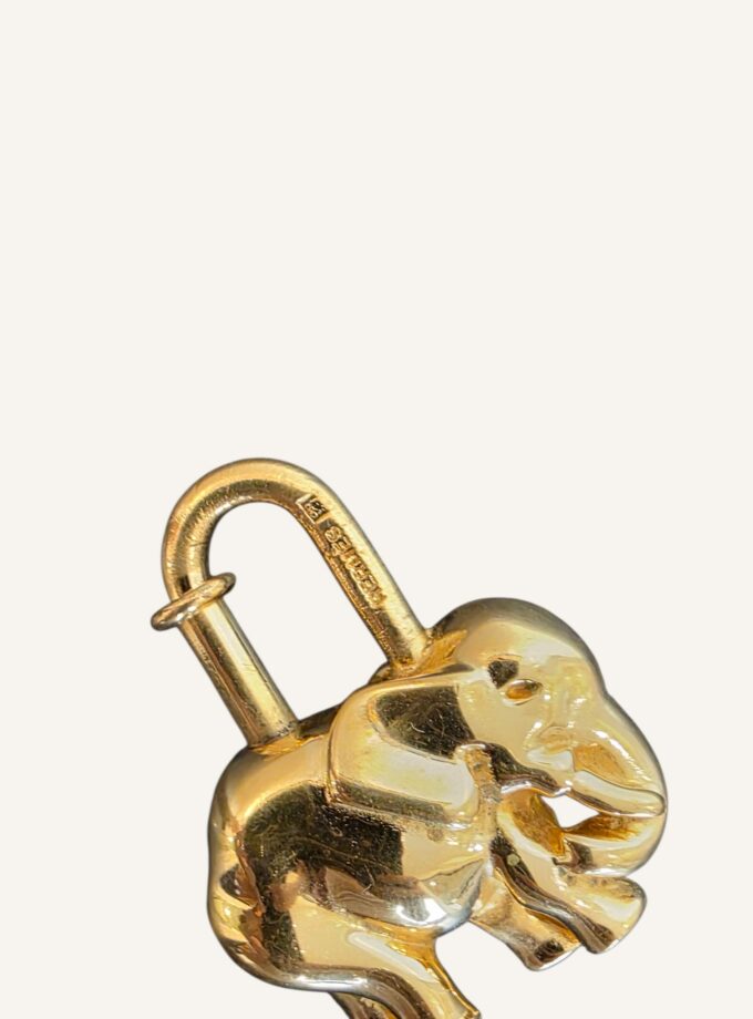 Bijou Hermès Cadenas Eléphant Doré