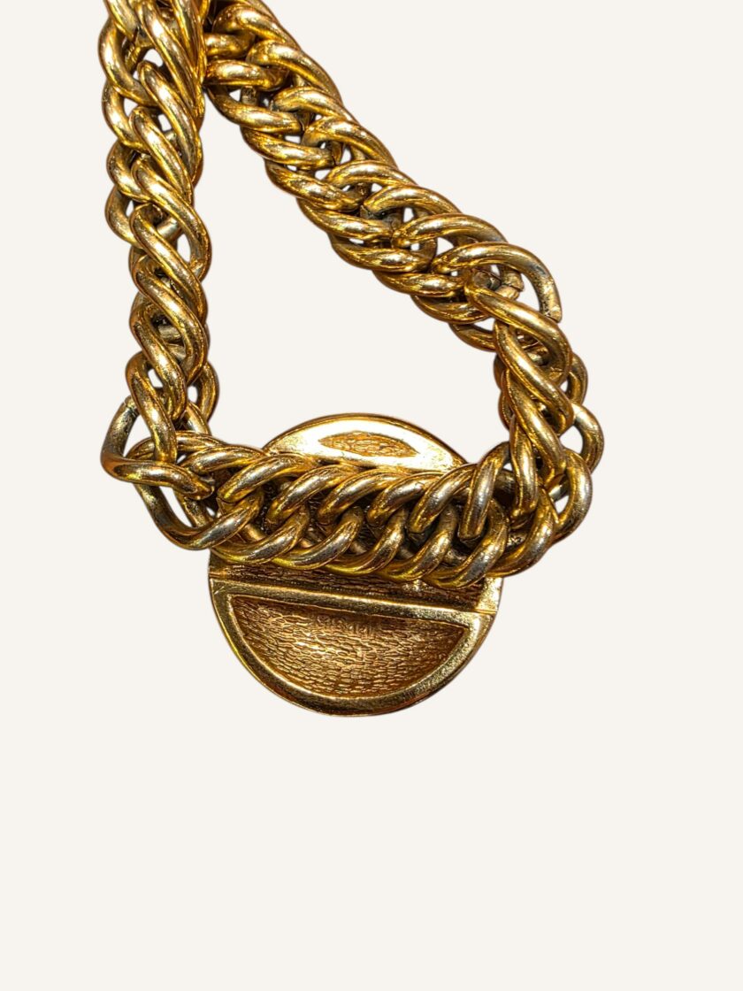 collier Chanel vintage choker plaqué or années 90