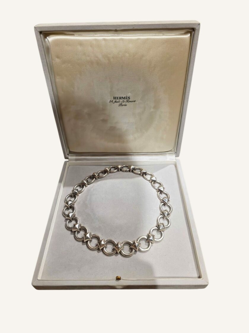 collier Hermès vintage argent massif Lancelot