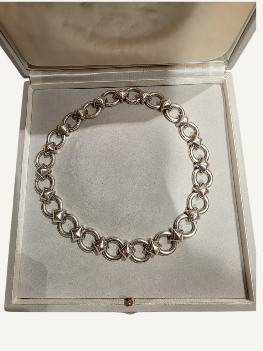 collier Hermès vintage argent massif Lancelot