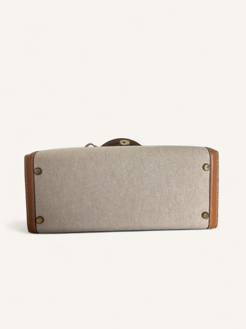 sac Hermès Kelly 28 toile cuir Courchevel Gold 1988