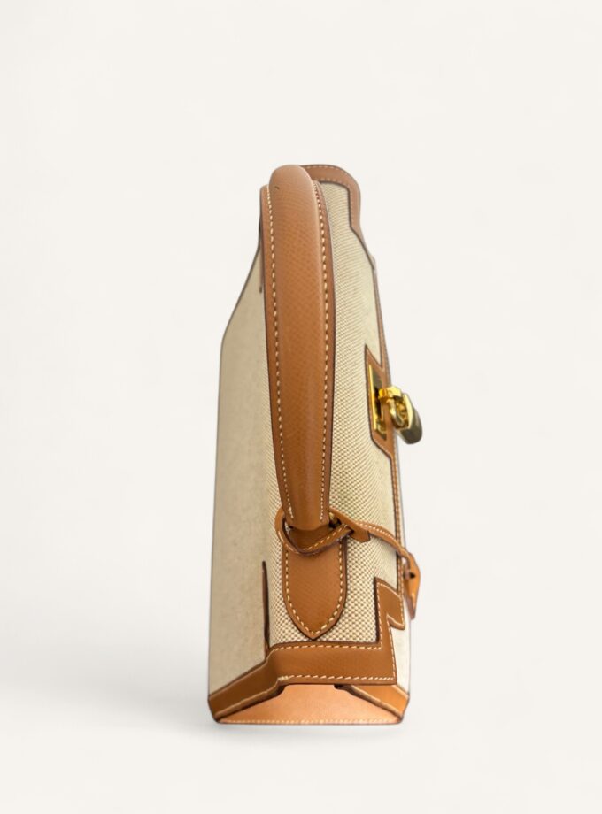 Sac Hermès Kelly 28 Toile & Cuir 1988
