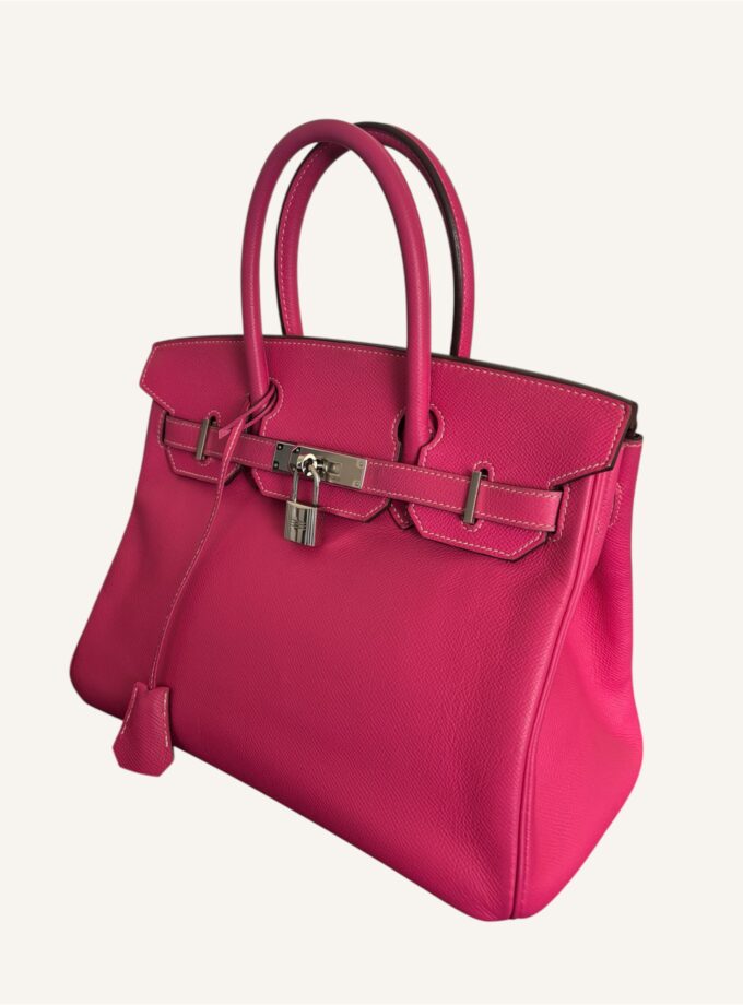Sac Hermès Birkin 30 Epsom rose extrême / rouge