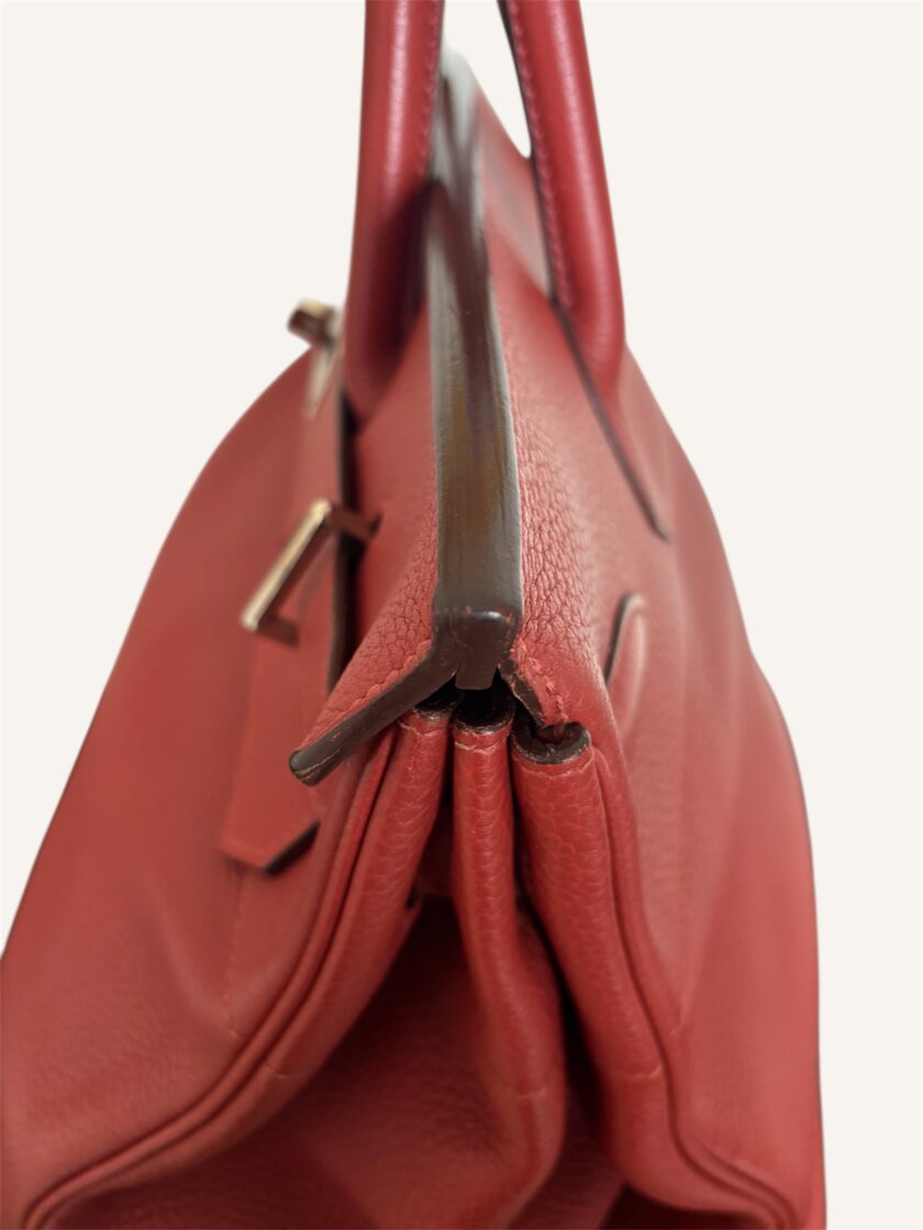 sac Hermès HAC 40 cuir taurillon rouge vénitien palladium 2009