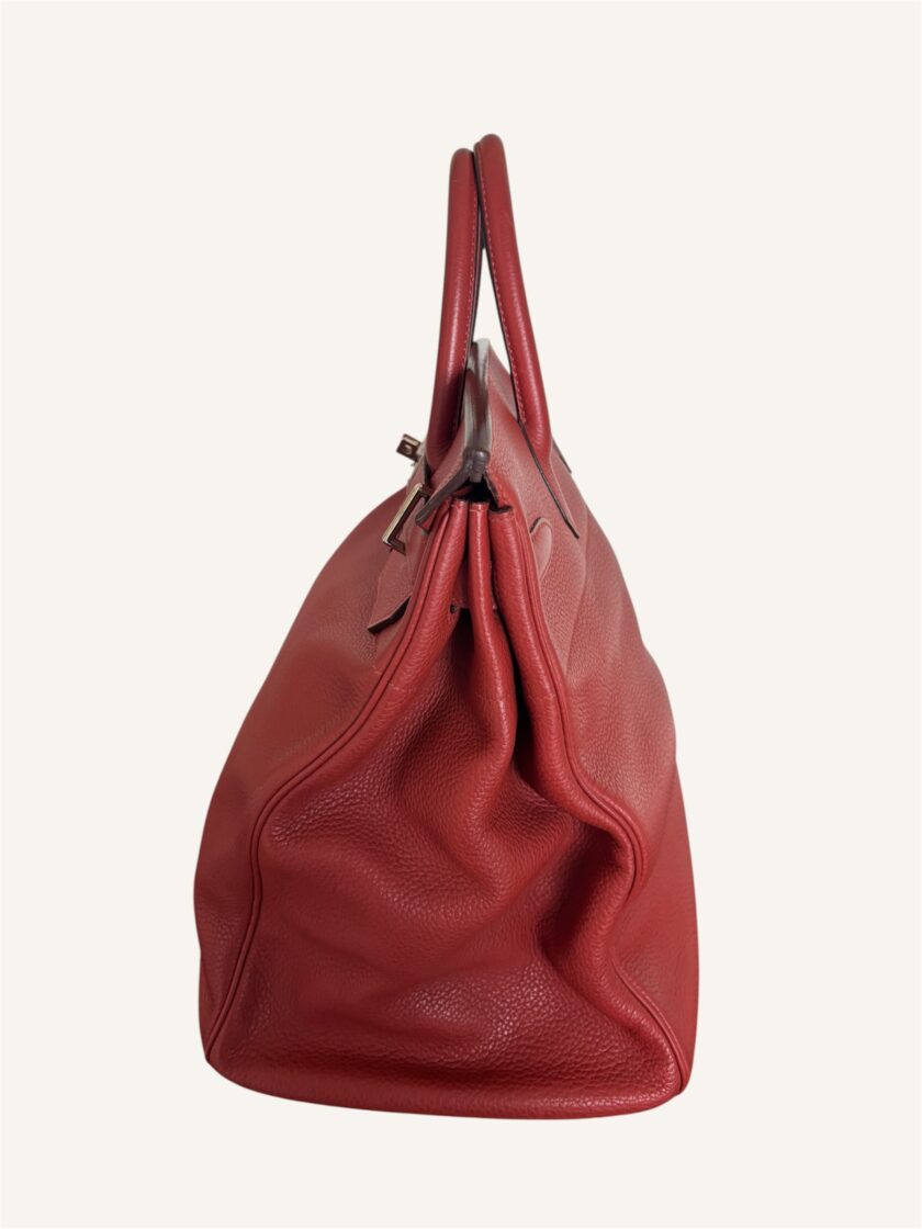 sac Hermès HAC 40 cuir taurillon rouge vénitien palladium 2009