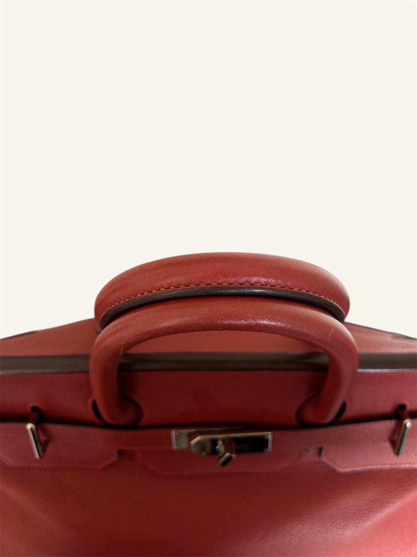 sac Hermès HAC 40 cuir taurillon rouge vénitien palladium 2009